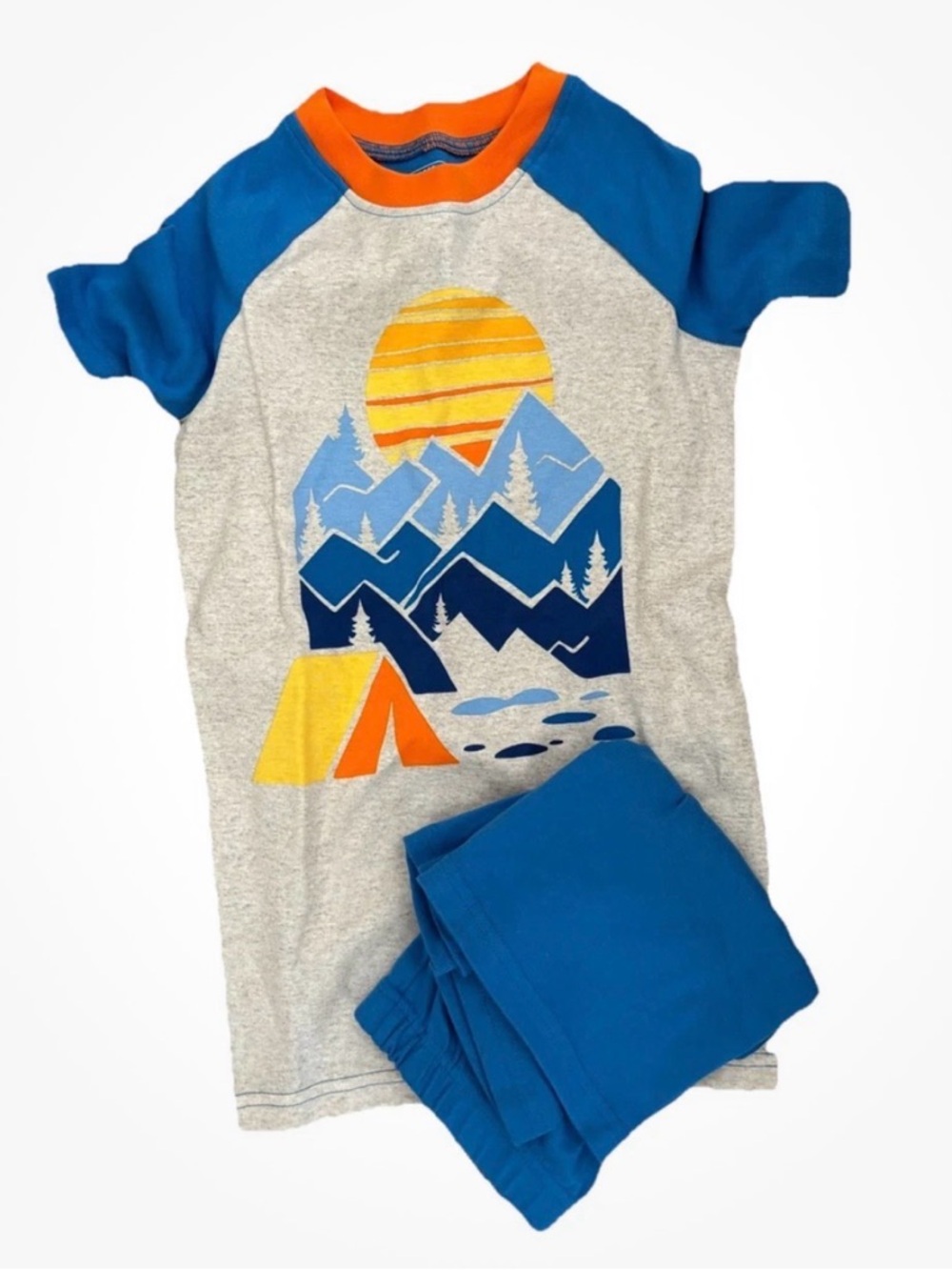Kirkland Boy’s Signature Pajama Set Size 10 Blue New Camping Short Sleeve